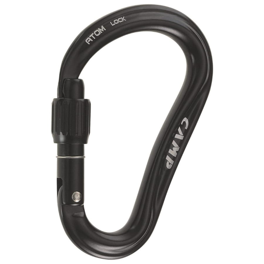Karabinek zakręcany aluminiowy HMS CAMP Atom Lock Black