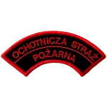 Dystynkcja na mundur z napisem Ochotnicza Straż Pożarna - CZERWONY