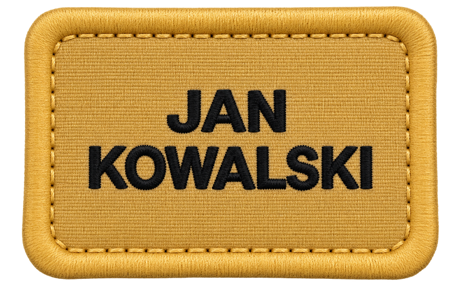 Identyfikator imienny na rzep OSP - piaskowy.