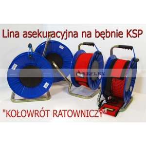 KOŁOWRÓT RATOWNICZY Lina asekuracyjna na bębnie KSP 