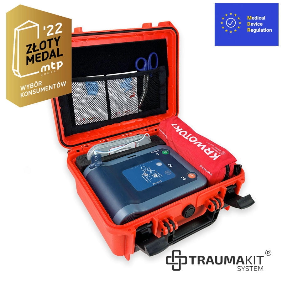 TRAUMA KIT Defibrylator AED Philips FRx - Krwotoki - Walizka (pomarańczowy)