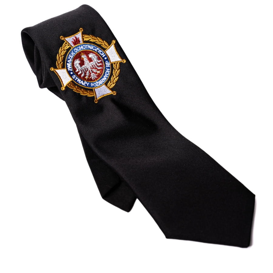 Krawat OSP  ze znakiem Związku OSP RP 