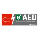 Tablica AED kierunkowa lewa zewnętrzna