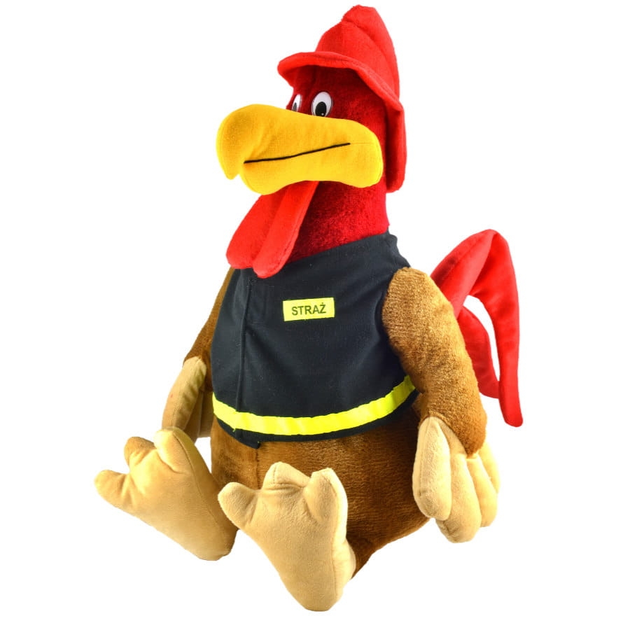 Maskotka strażak kogut “KUR”.