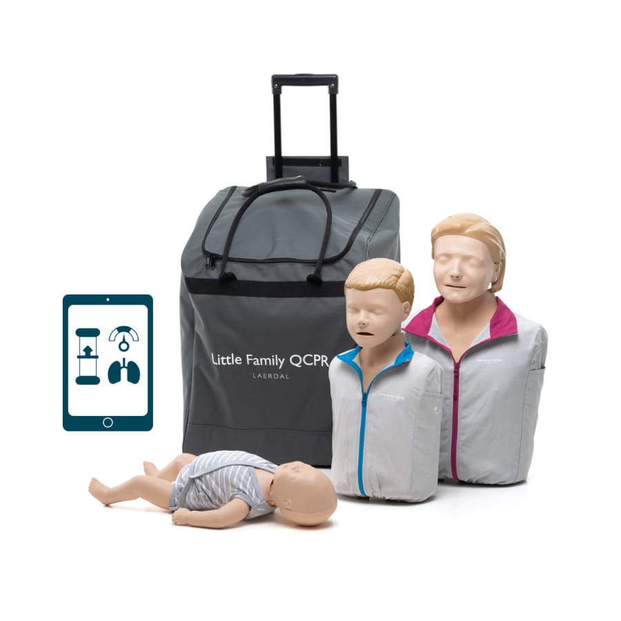 Fantomy Laerdal Little Family QCPR + defibrylator szkoleniowy Shenzhen XFT-120C+