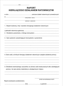  RAPORT KIERUJĄCEGO DZIAŁANIEM RATOWNICZYM