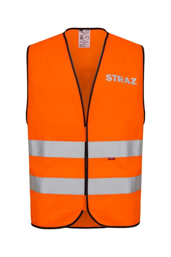 Kamizelka odblaskowa z napisem STRAŻ pomarańczowa