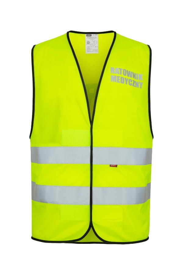 Kamizelka odblaskowa z napisem Ratownik Medyczny zółta