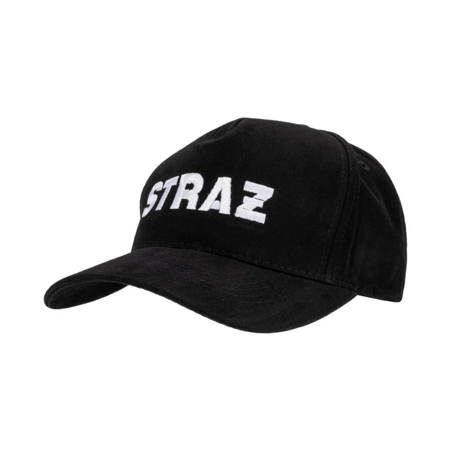 Czapka dżokejka z napisem STRAŻ biały/neon