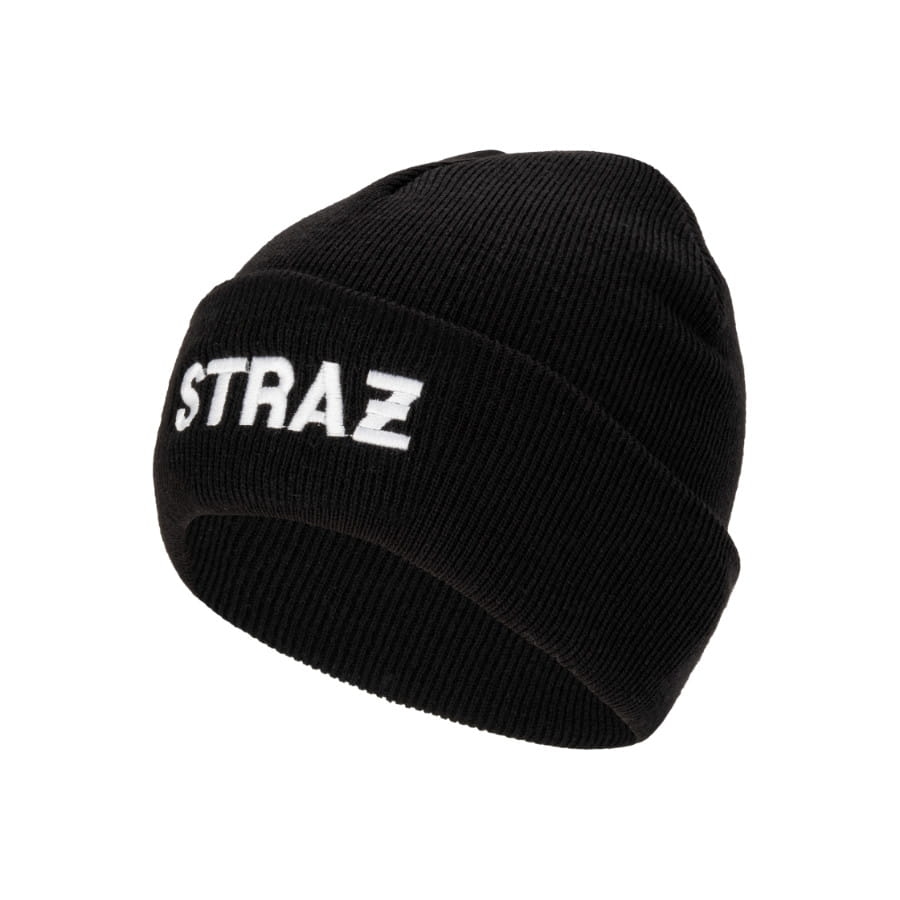 Czapka zimowa z napisem STRAŻ biały/neon