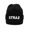 Czapka zimowa z napisem STRAŻ biały/neon
