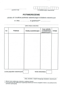 Potwierdzenie udziału w zdarzeniu